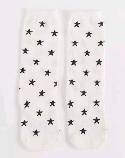 Cotton Knee Socks - Black & White Stars Yo Baby Wholesale 
