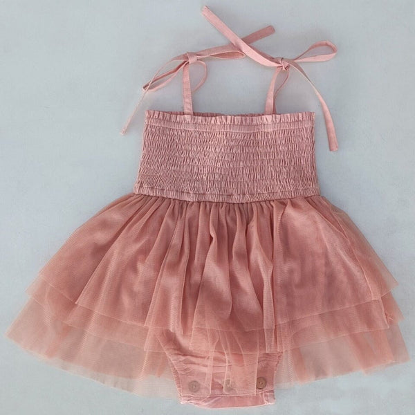 Dark Pink Tulle Solid Color Infant Ruffle Romper Dress Yo Baby India 