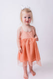 Dark Pink Tulle Solid Color Ruffle Dress dress & diaper cover Yo Baby India 