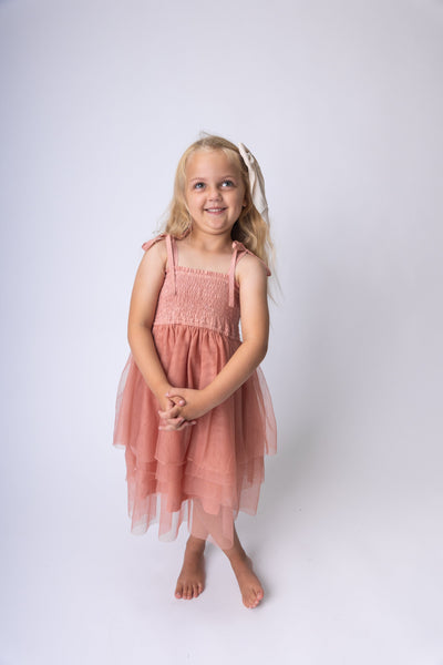 Dark Pink Tulle Solid Color Ruffle Dress Dress Yo Baby India 