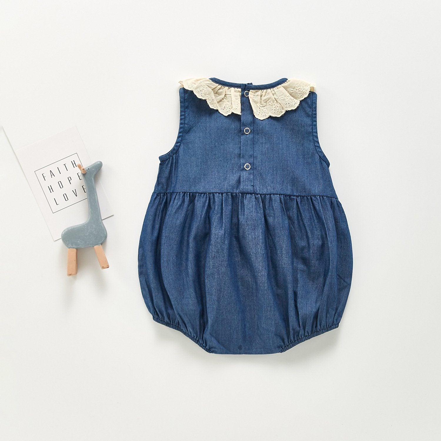 Denim Lace Sleeveless Romper Dress Yo Baby Wholesale 