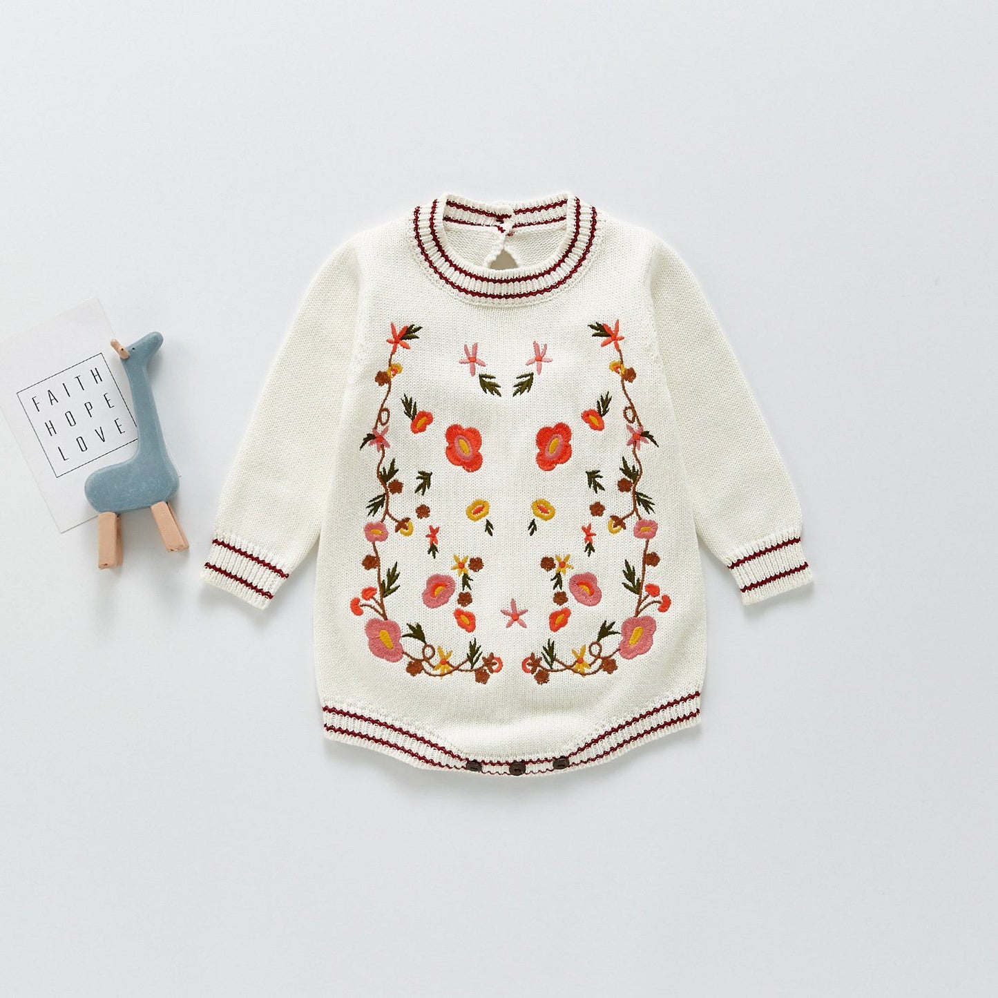 Embroidered Knitted Sweater Dress Yo Baby India 