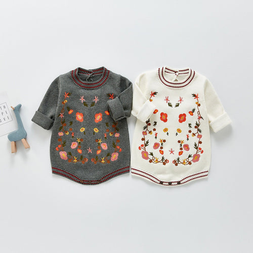 Embroidered Knitted Sweater – 100% Cotton Knit