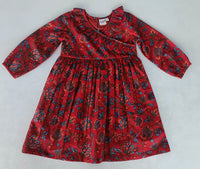 Floral Print Neck Ruffle Long-Sleeves Gathered Dress dress & diaper cover Yo Baby India 