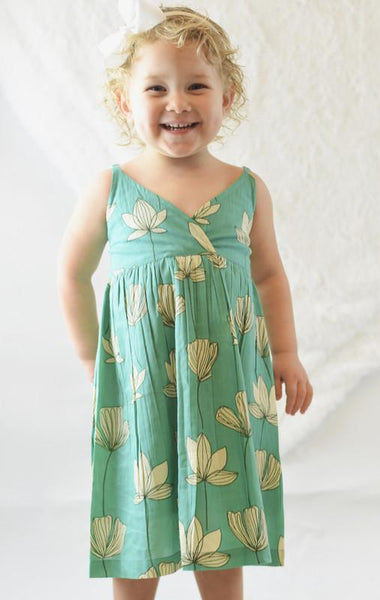 Floral Turquoise Spaghetti-Dress Dress Yo Baby Wholesale 