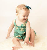 Floral Turquoise Strappy-Dress & Diaper Cover 2-pc. set Yo Baby Wholesale 
