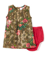 Forest Green Vintage Rose Infant Dress Dress Yo Baby Wholesale 
