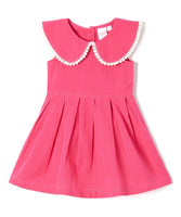 Fuchsia Big Peter-Pan Collar Infant Dress Dress Yo Baby Wholesale 