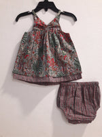Grey Forest Print Strappy Dress With Matching Diaper Cover Dress Yo Baby Wholesale 