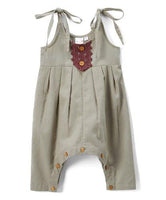 Grey Infant Jumpsuit with Burgundy Lace Detail Dress Yo Baby Wholesale 