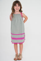 Grey Magenta Pillow-case Lace Dress Dress Yo Baby Wholesale 