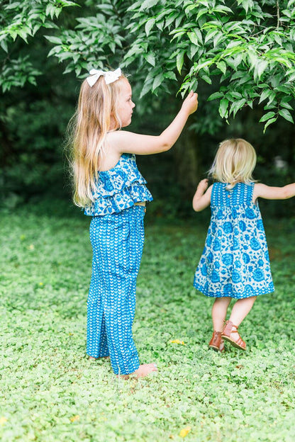 Indigo Floral Printed Dress Yo Baby India 