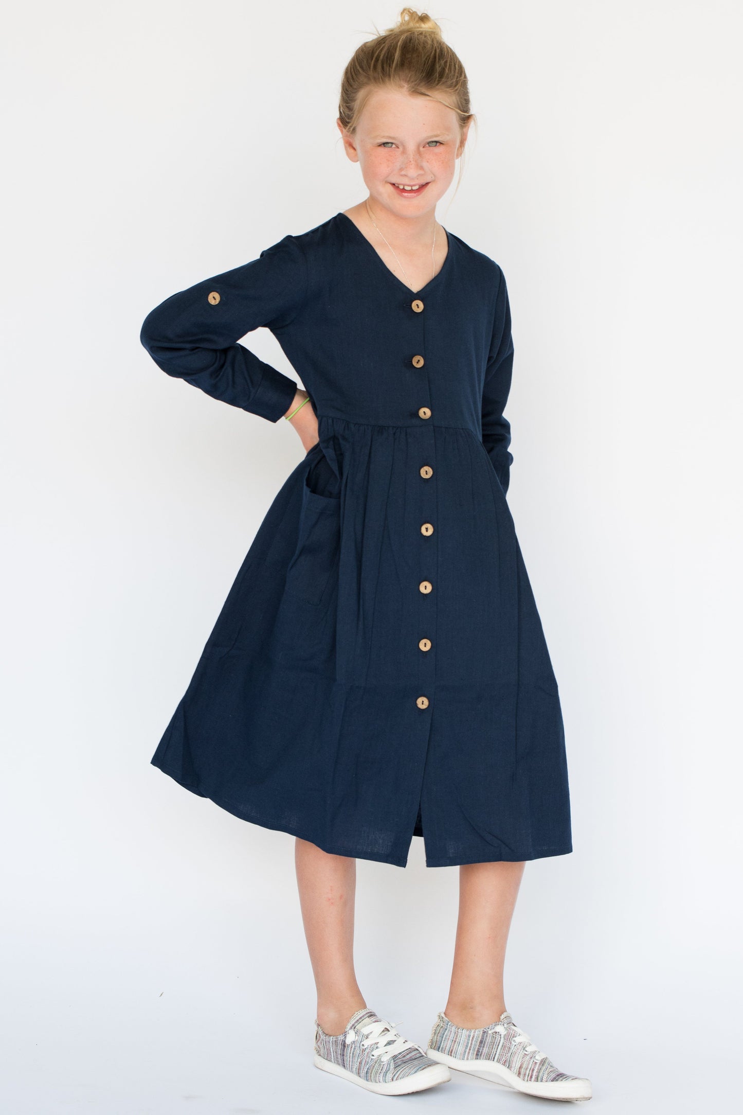 Indigo V Neck Shirt Dress Dress Yo Baby Wholesale 