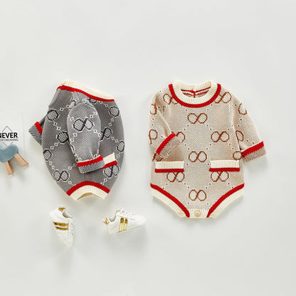 Infinity Print Infant Sweater Romper - Unisex Yo Baby India 