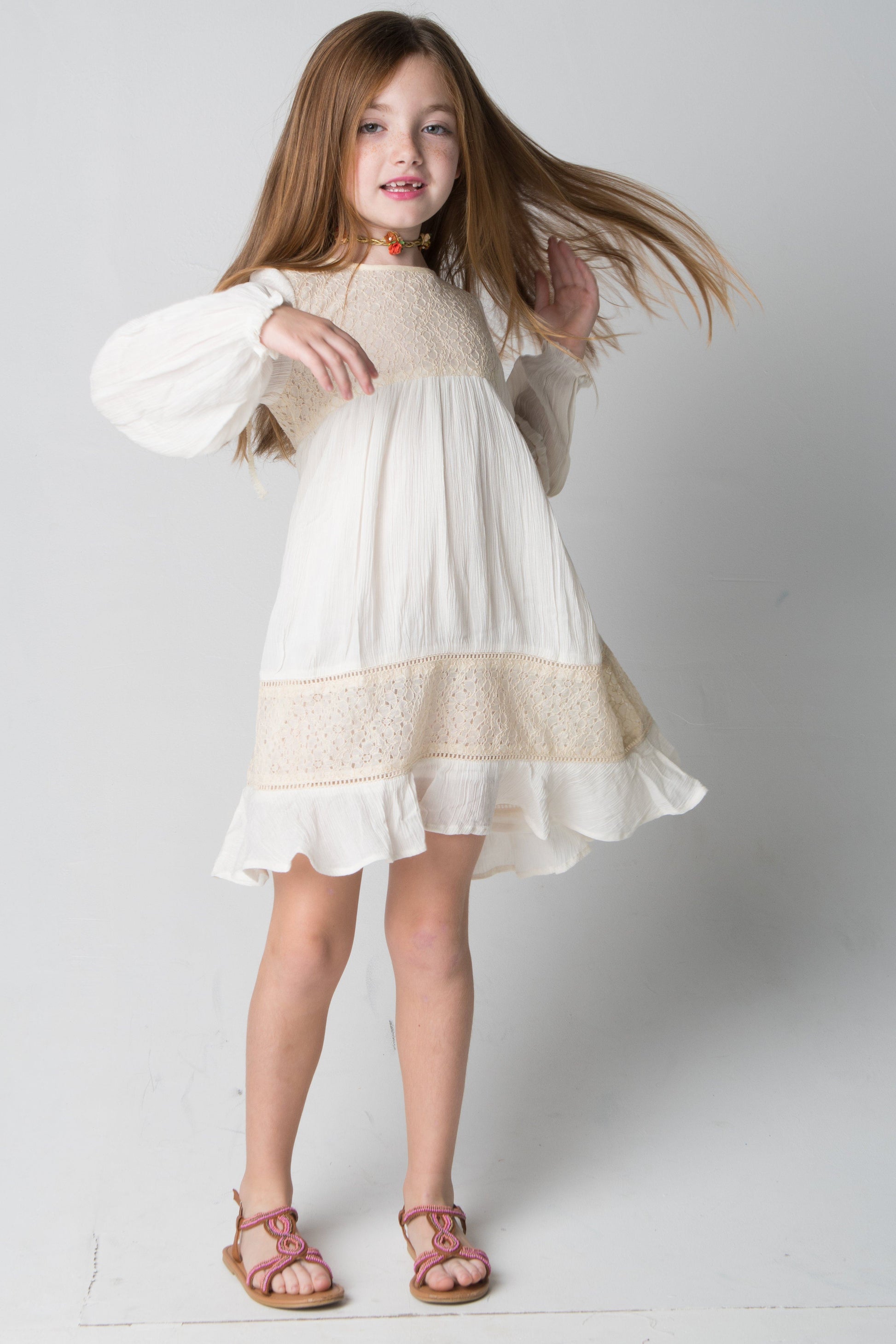 Ivory Lace Detail Dress Dress Yo Baby Wholesale 