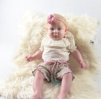Ivory Ruffle Neck Top & Scalped Diaper Cover Set Dress Yo Baby Wholesale 
