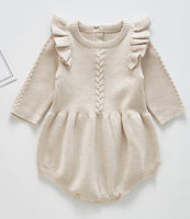 Ivory Ruffle Sweater Romper Dress Dress Yo Baby Wholesale 