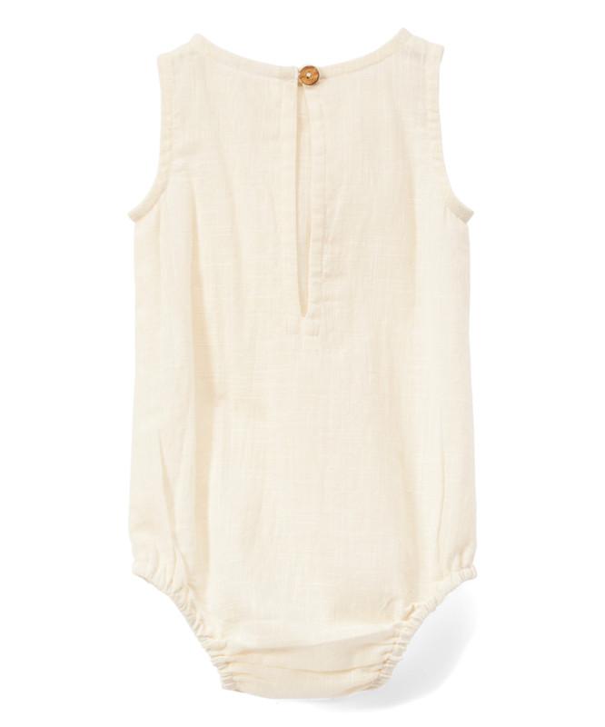 Ivory Unisex Sleeveless Romper - Newborn/Infant romper Yo Baby Wholesale 