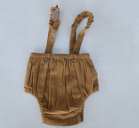 Khaki Color Suspender Shorts-Style Diaper Cover Yo Baby India 