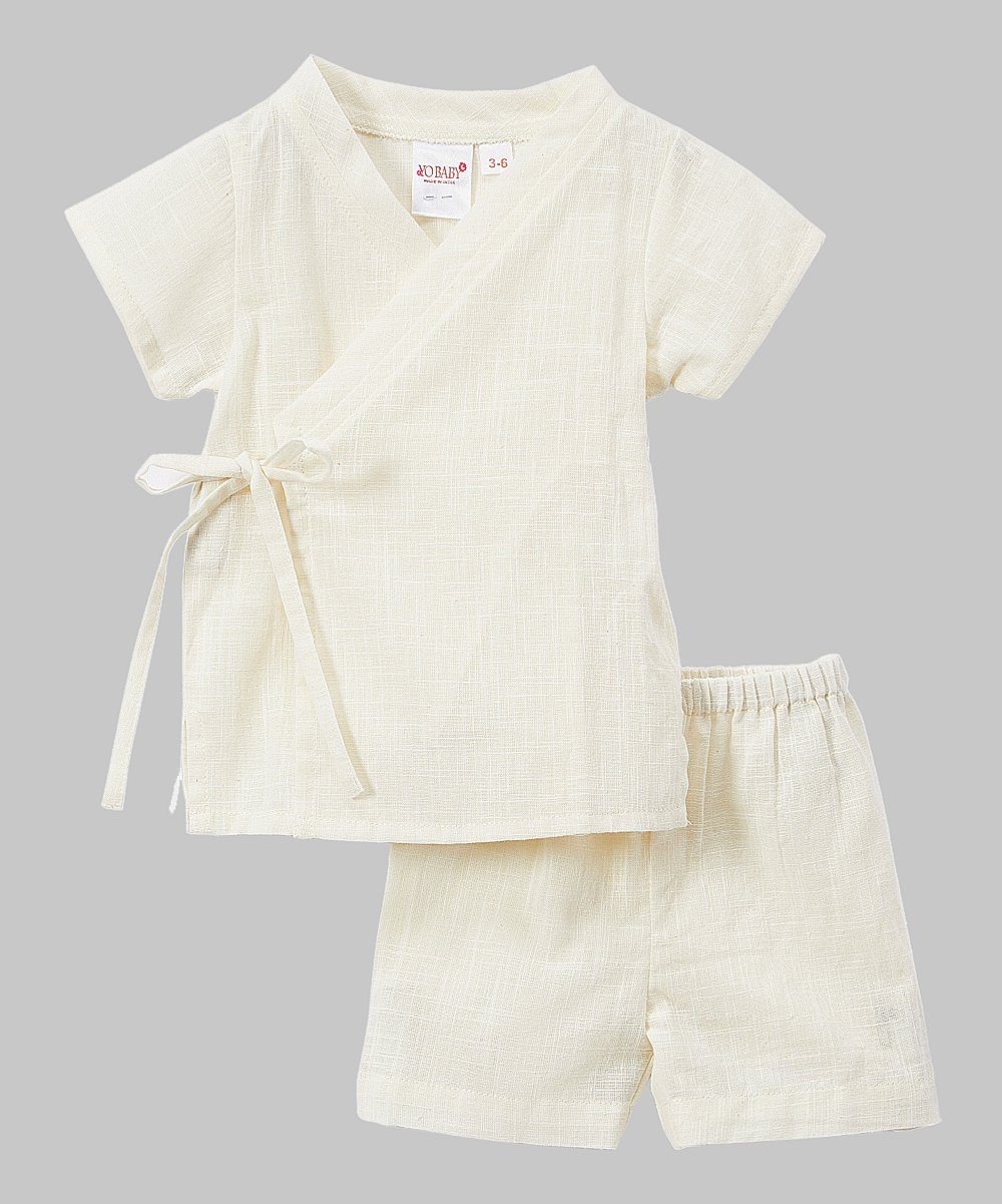 Kimono -Style Ivory 2 Piece set - Newborn/Infant Boys Yo Baby Wholesale 