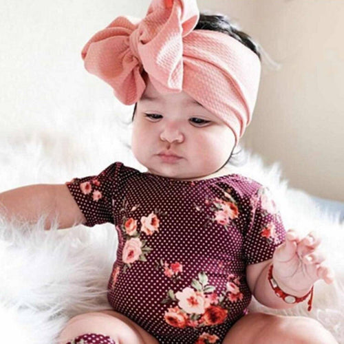 Knit Waffle Bow Hairband-Oversized