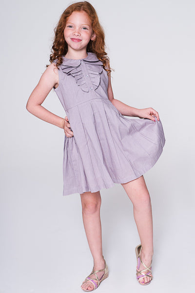 Lavender Dress with Frill Detail Dress Yo Baby Wholesale 