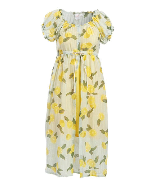 Lemon Print Duster Dress with Slip Dress Yo Baby Wholesale 