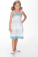 Light Blue and White Lace Dress Dress Yo Baby Wholesale 
