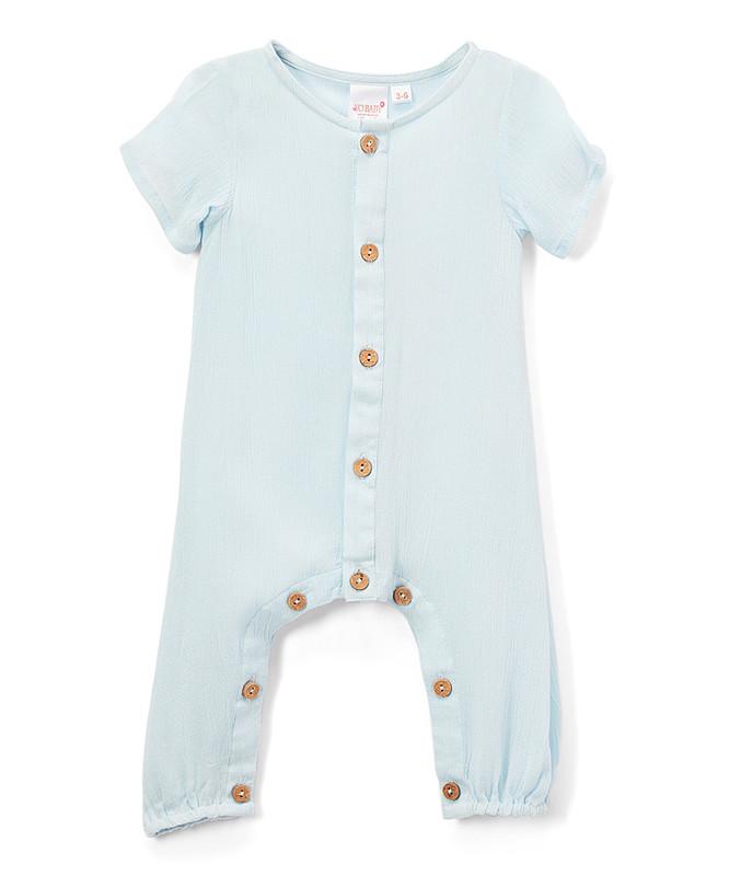 Light Blue Unisex Infant Half Sleeve Romper romper Yo Baby Wholesale 