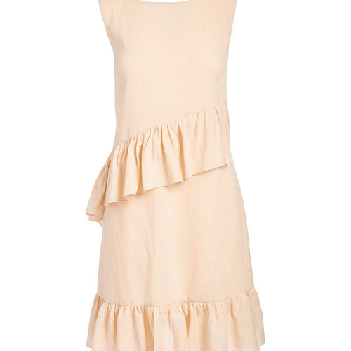 Light Pink Ruffle Sleeveless Dress