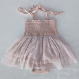 Light Pink Tulle Solid Color Infant Ruffle Romper Dress Yo Baby India 