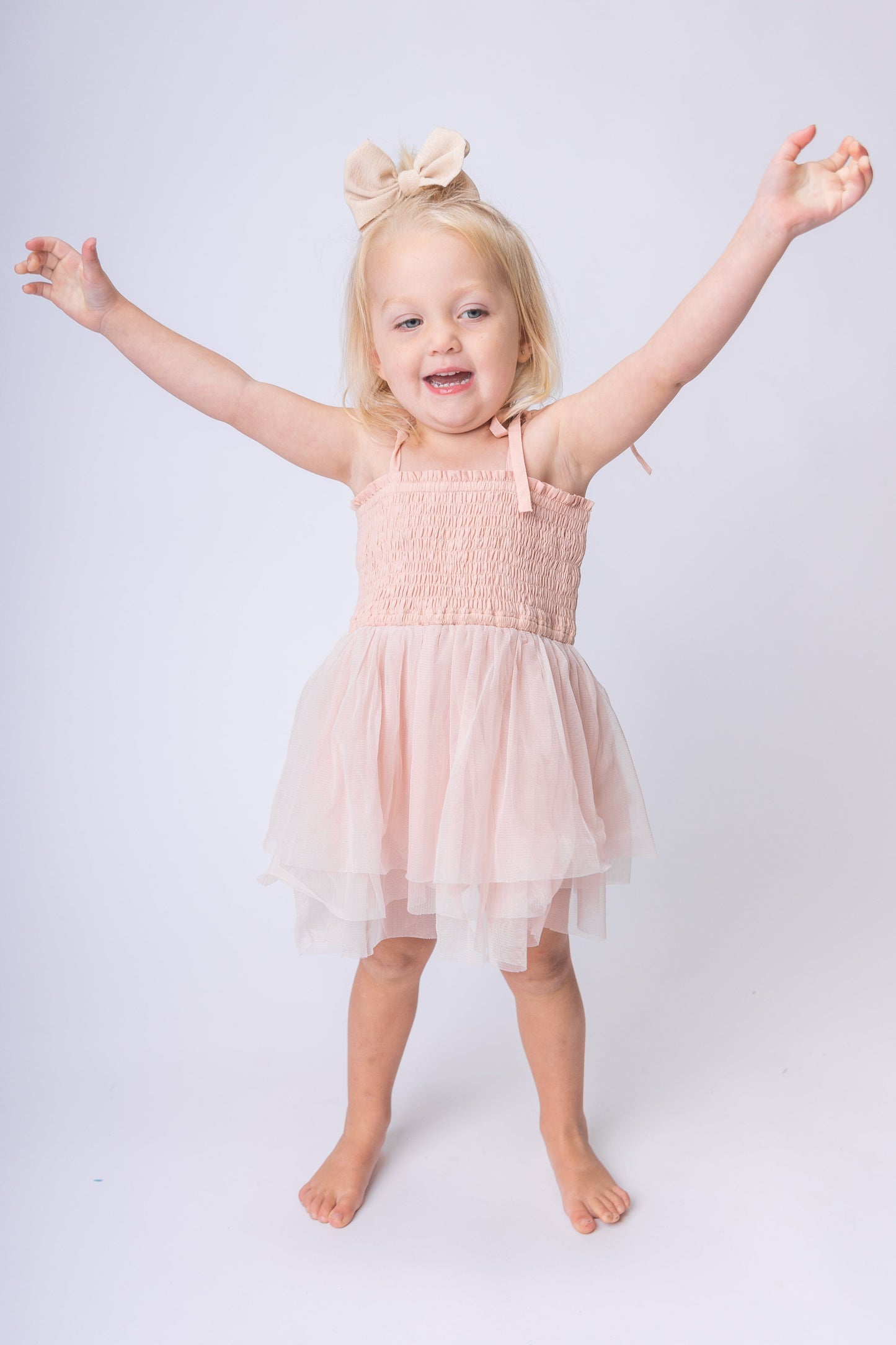 Light Pink Tulle Solid Color Infant Ruffle Romper Dress Yo Baby India 