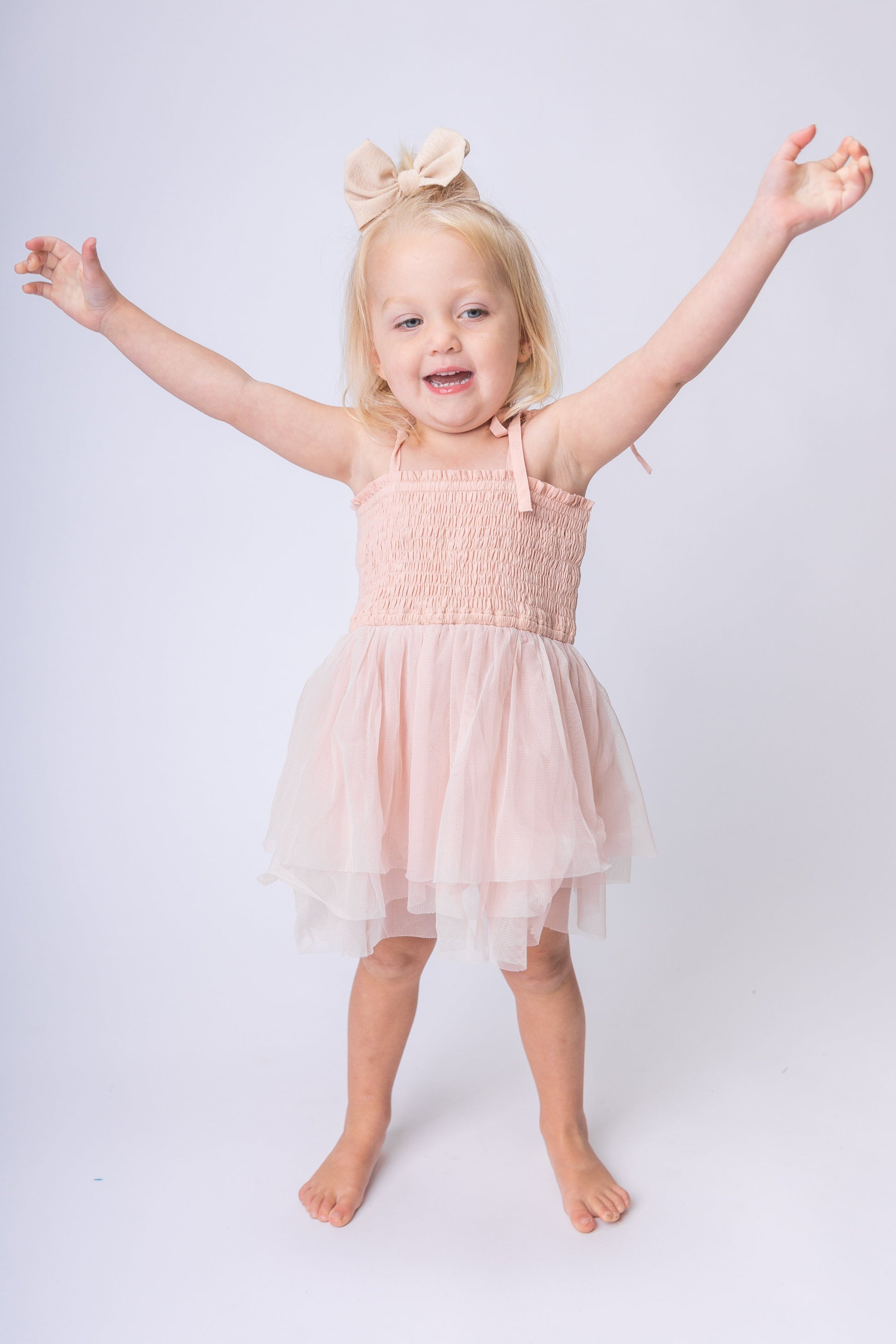 Light Pink Tulle Solid Color Infant Ruffle Romper Dress Yo Baby India 