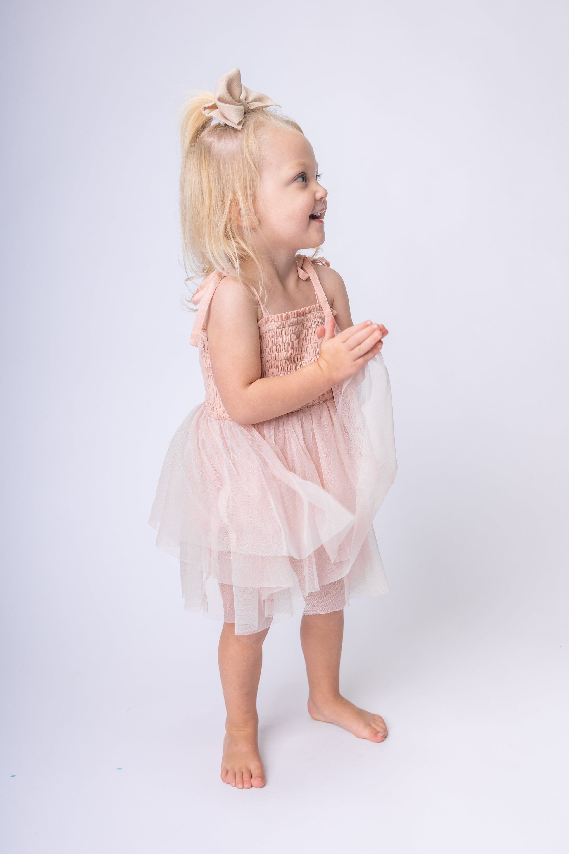 Light Pink Tulle Solid Color Infant Ruffle Romper Dress Yo Baby India 