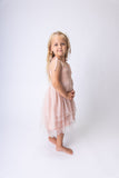 Light Pink Tulle Solid Color Ruffle Dress Dress Yo Baby India 