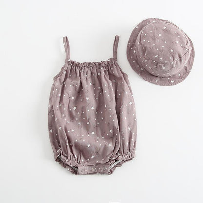 Mini-Stars Strappy Romper & Hat Set Yo Baby India 