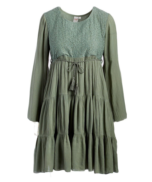 Mint Tassel Long-Sleeve Dress Shirt-Dress Yo Baby Wholesale 