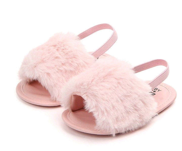 Mock Fur Sandals - Baby Pink Yo Baby Wholesale 