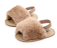 Mock Fur Sandals - Beige Yo Baby Wholesale 