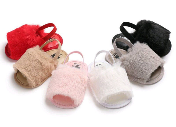 Mock Fur Sandals - Pink With Gold Trim Yo Baby Wholesale 