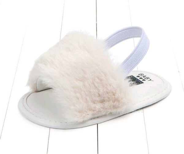 Mock Fur Sandals - White Yo Baby Wholesale 