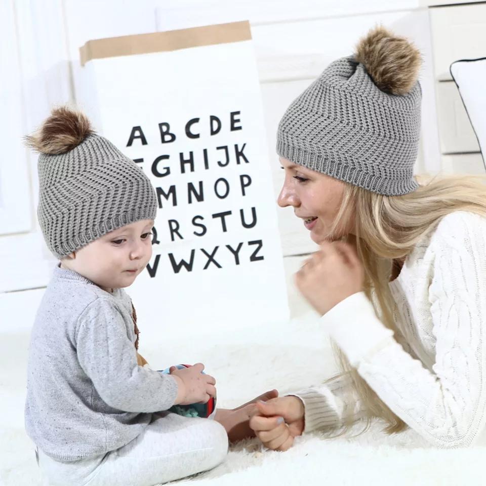 Mommy & Me Wool & Faux Fur Beanie - Set of 2 Yo Baby India 