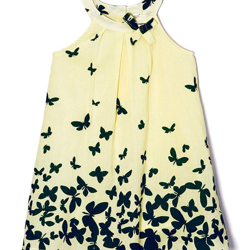 Navy Butterfly Yoke Dress