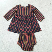 Navy & Fuchsia Dress & Matching Bloomers Dress Yo Baby Wholesale 