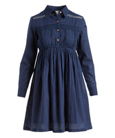 Navy Lace Detail Shirt-Dress Shirt-Dress Yo Baby Wholesale 