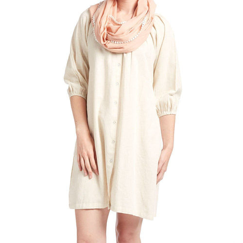 Off-white Dress With Blush Infinity Scarf 2-pc set