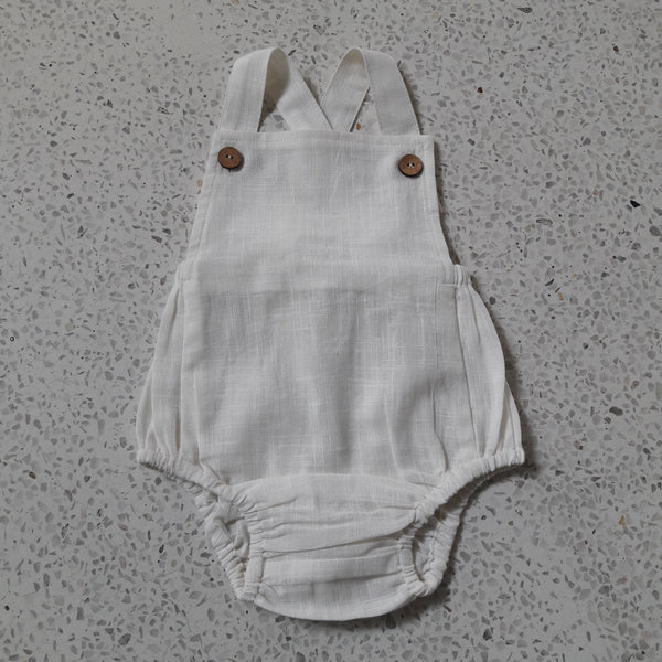 Off-White Infant Cotton Romper Dress Yo Baby Wholesale 