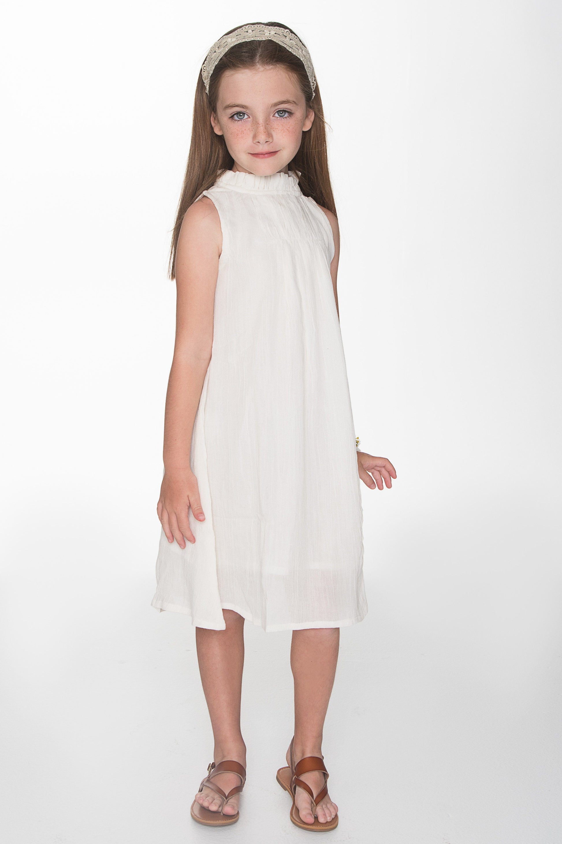 Off White Ruched Detail Shift Dress Dress Yo Baby Wholesale 