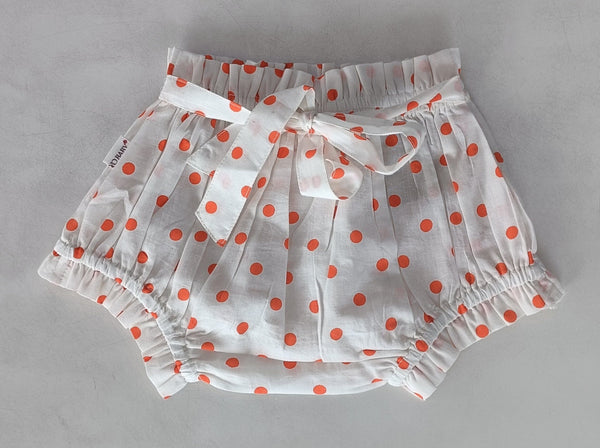 Orange Polka-Dot Print Shorts-Style Diaper Cover Yo Baby India 