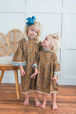 Paisley Print Bell-Sleeves Ruffle Dress & Diaper Cover Set dress & diaper cover Yo Baby India 